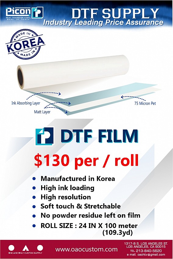 DTF FILM 24 IN X 100 METER